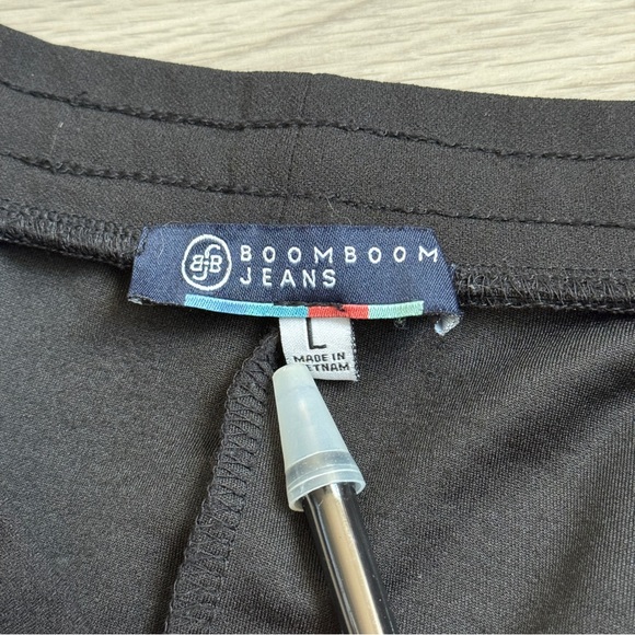 Boom Boom Jeans Track Pants Size L - Black w/ White & Gold Stripes - Picture 3 of 8